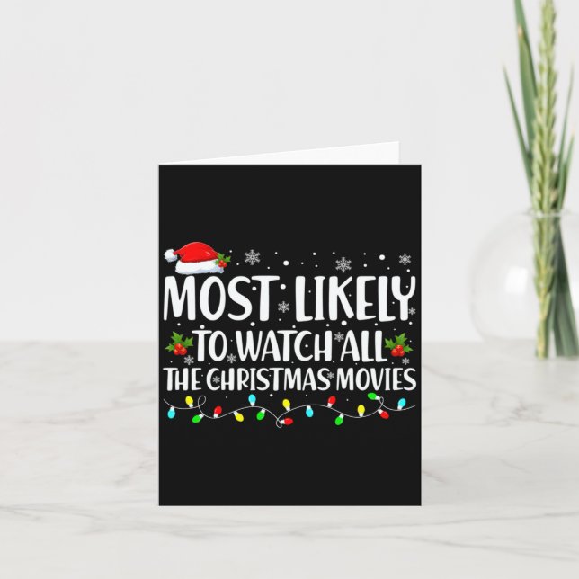Most Likely To Watch All Christmas Movies Matching Karte (Vorderseite)