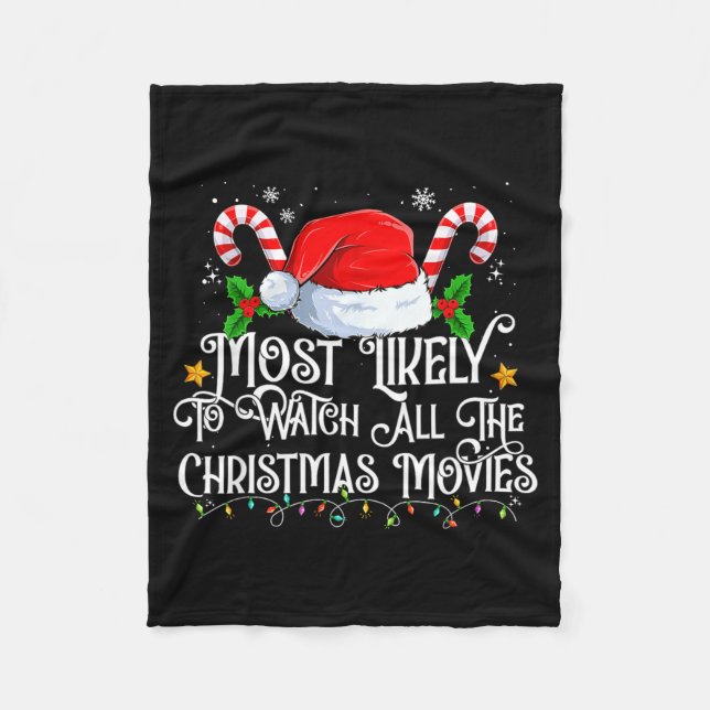 Most Likely To Watch All The Christmas Movie Match Fleecedecke (Vorderseite)