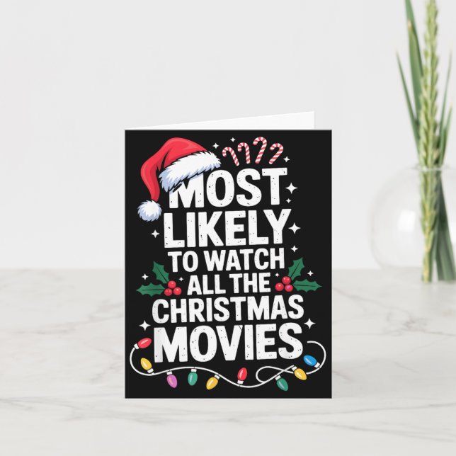 Most Likely Watch All Christmas Movies Lovers Humo Karte (Vorderseite)