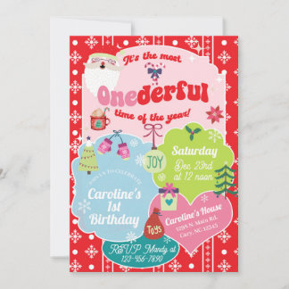 Most ONEderful time of the year birthday invite. Einladung