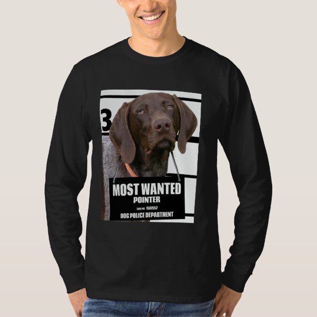 Most Wanted Pointer C - Süßes Lustiges Hund Tee (Vorderseite)