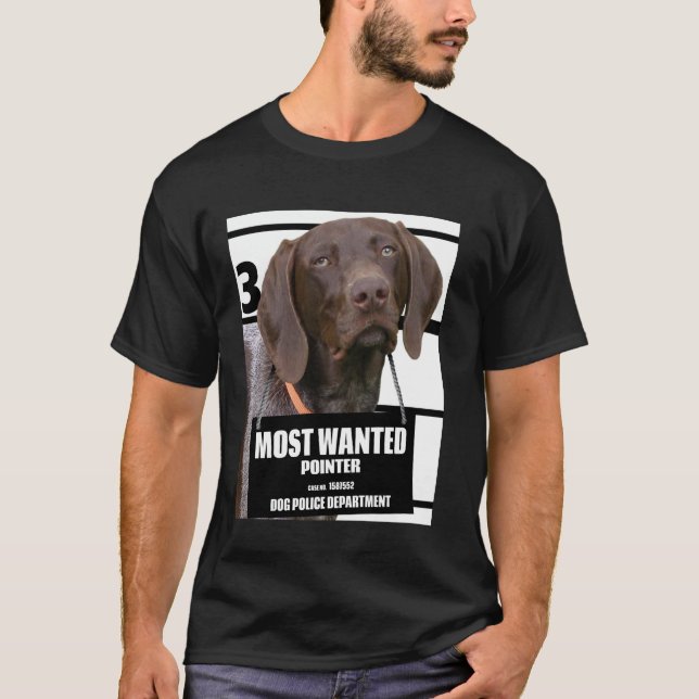 Most Wanted Pointer C - Süßes Lustiges Hund Tee (Vorderseite)