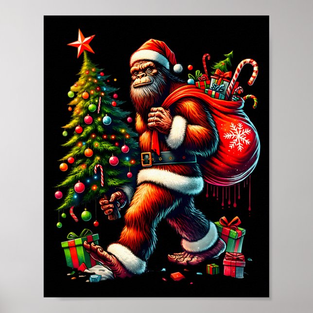Most Wonderful Christmas Bigfoot Christmas Tree Li Poster (Vorne)