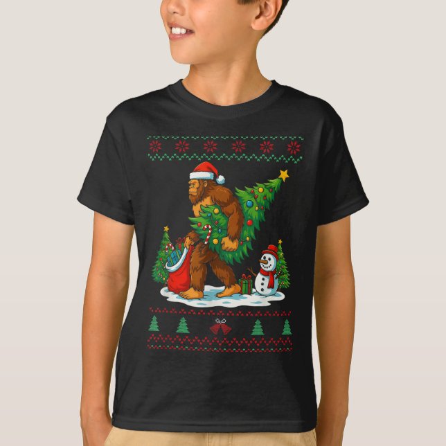 Most Wonderful Christmas Bigfoot Christmas Tree Li T-Shirt (Vorderseite)