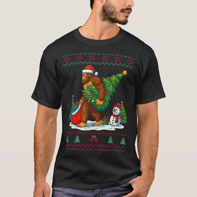 Most Wonderful Christmas Bigfoot Christmas Tree Li T-Shirt (Vorderseite)