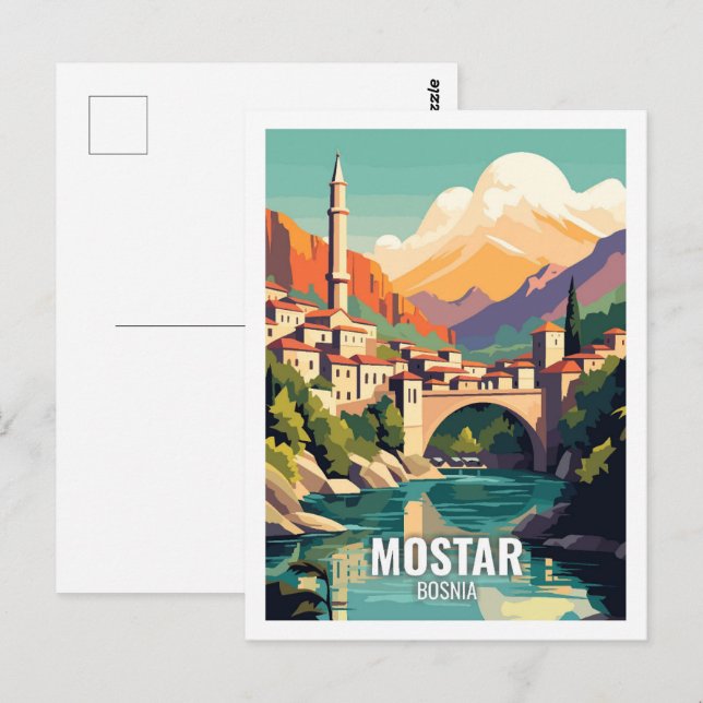 Mostar Bosnien Berühmte Reiseziele Postkarte (Vorne/Hinten)