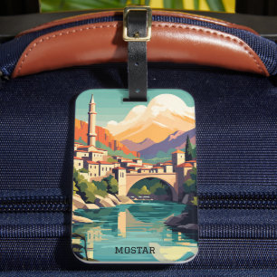MOstar Bosnien Herzegovina Retro Vintage Travel Gepäckanhänger