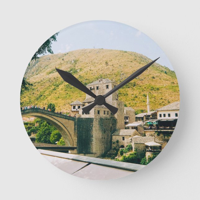 Mostar - Bosnien und Herzegowina Runde Wanduhr (Vorderseite)