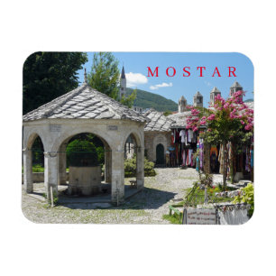 Mostar-Moschee-Innenhof mit Aussicht Kühlschrankma Magnet