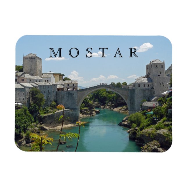 Mostar Old Bridge View Kühlschrankmagnet Magnet (Horizontal)