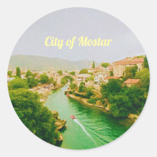 Mostar Stadt - Bosnien und Herzegowina Runder Aufkleber