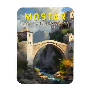 Mostar Stari Most Travel Oil Malerei Art Vintag Magnet