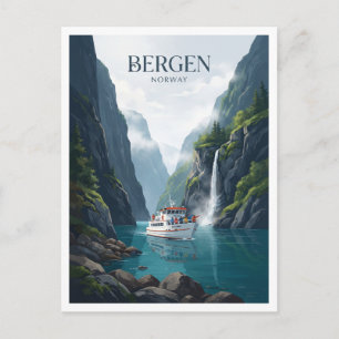 Mostraumen Fjord Kreuzfahrt, Osterfjord Bergen Nor Postkarte