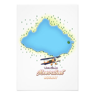 Mosvatnet Norwegen Seekarte Kunstdruck. Fotodruck