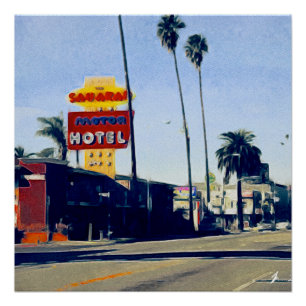Motel On Sunset Boulevard Perfektes Plakat Poster