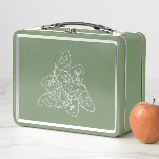 Moth and Mushroom Metal Lunchbox (Beispiel)