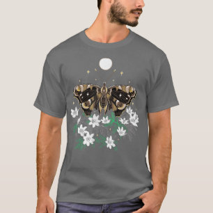 Moth at Night mit Anemone Dark Spring Butterfly w T-Shirt