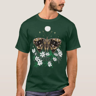 Moth at Night mit Anemone Dark Spring Butterfly w T-Shirt