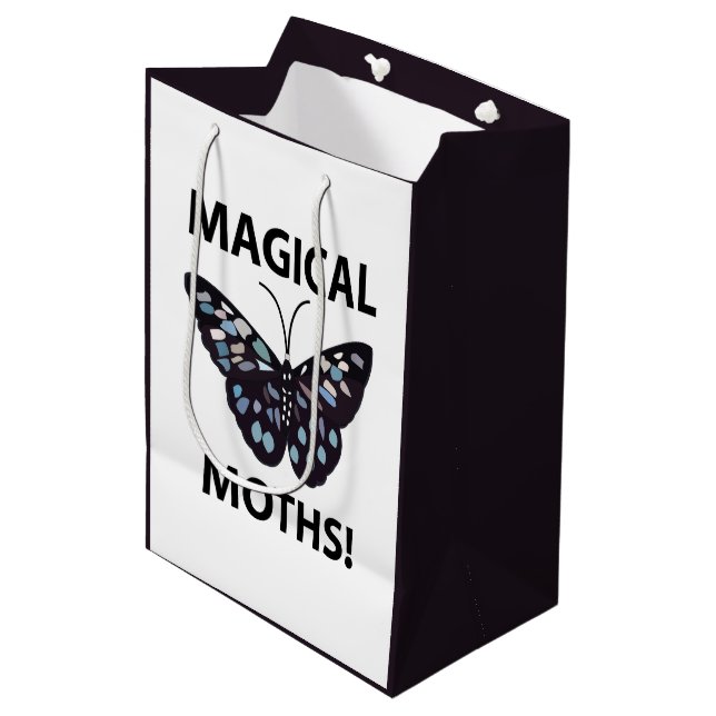 Moth Butterfly Magic Moths Mittlere Geschenktüte (Vorderseite Schrägansicht)