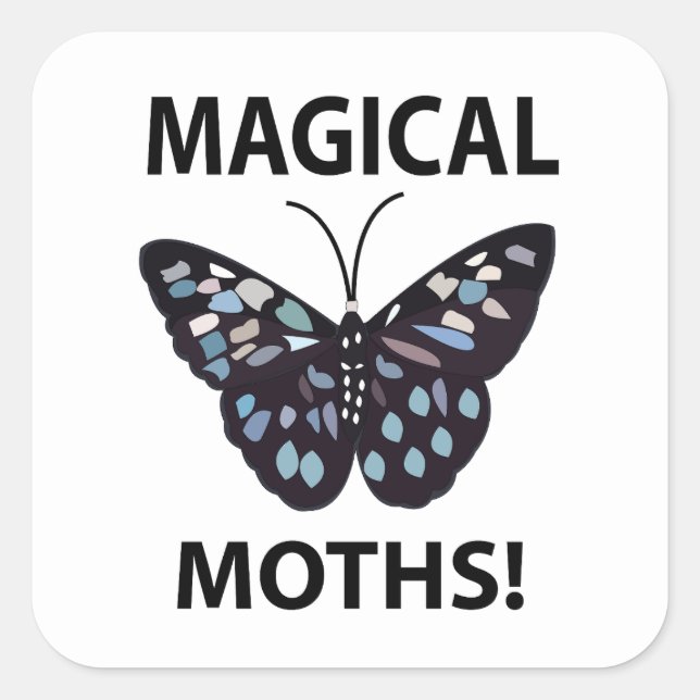 Moth Butterfly Magic Moths Quadratischer Aufkleber (Vorderseite)