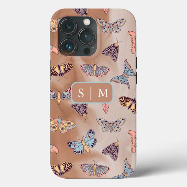 Moth Butterfly-Muster Case-Mate iPhone Case (Rückseite)