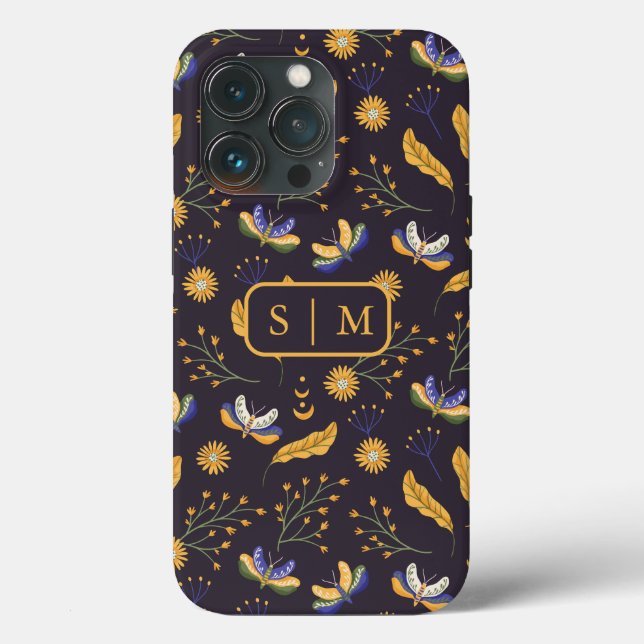 Moth Butterfly-Muster Case-Mate iPhone Case (Rückseite)