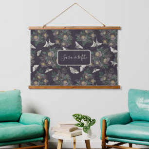 Moth Butterfly Muster hängend Tapestry Wandteppich Mit Holzrahmen