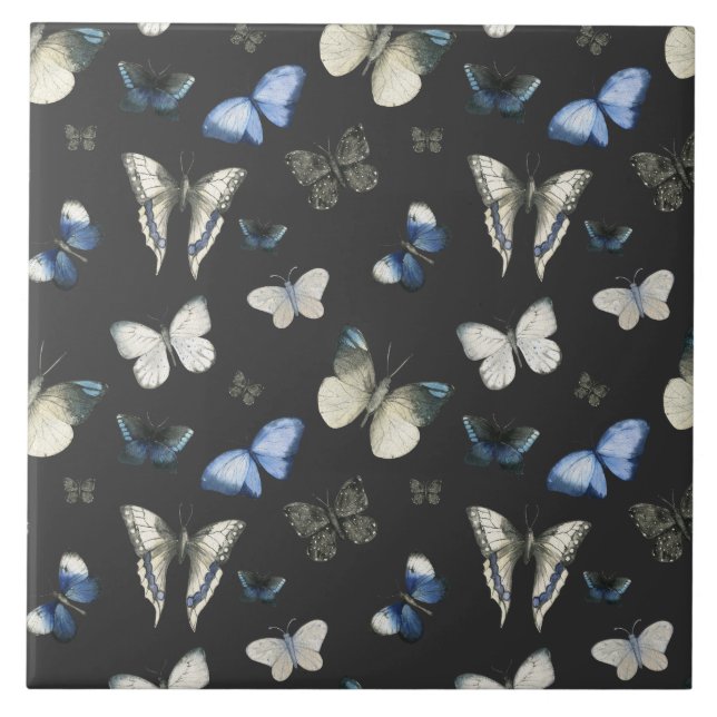 Moth Butterfly Pattern Fliese (Vorderseite)