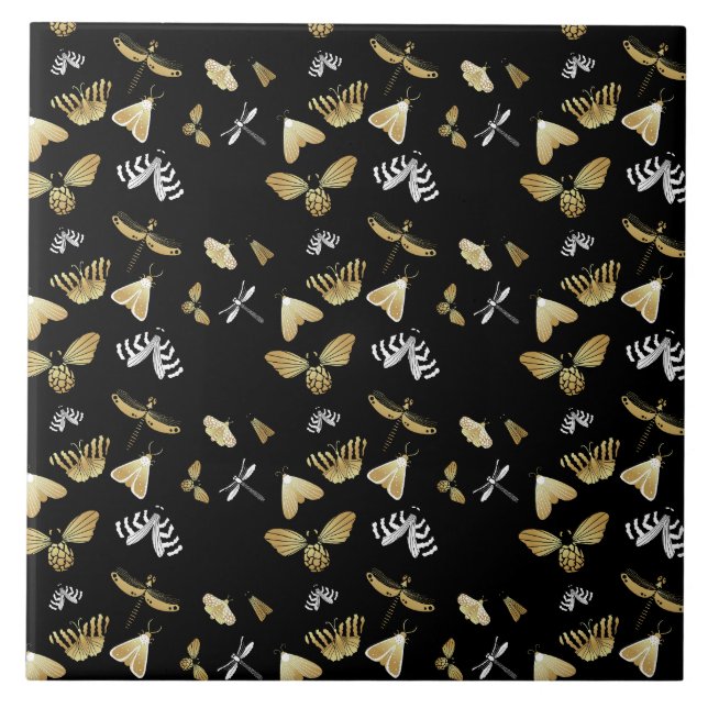 Moth Butterfly Pattern Fliese (Vorderseite)