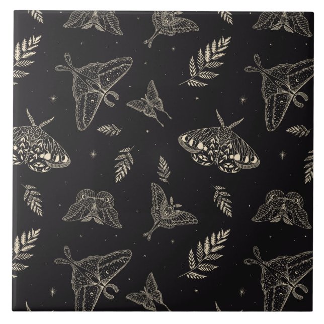 Moth Butterfly Pattern Fliese (Vorderseite)