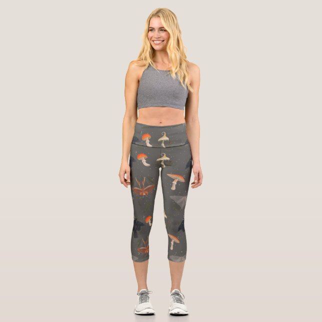Moth Cotattcore-Muster Capri Leggings (Vorderseite)