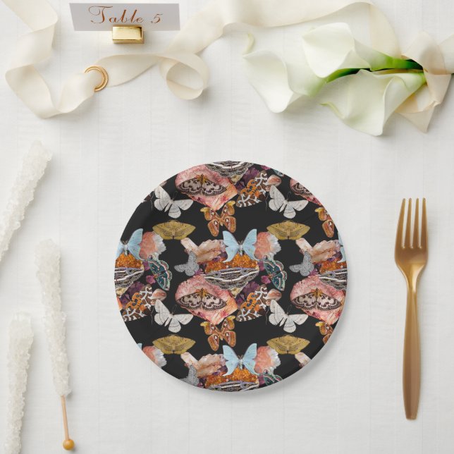 Moth Cotillion | Goblincore Hexachy Paper Plate Pappteller (Hochzeit)