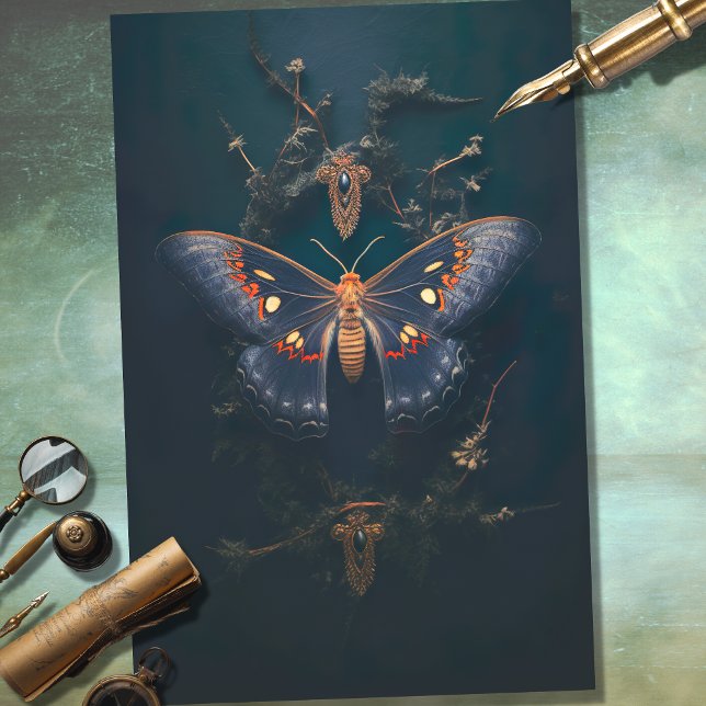 Moth Dark Academia 1 Dekoupage Paper Seidenpapier (Von Creator hochgeladen)