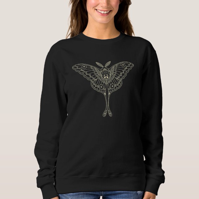 Moth Dark Academia Clothes Aesthetic Celestial Ast Sweatshirt (Vorderseite)