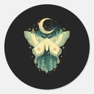 Moth Fairycore Goblincore Whimsigoth Cottagecore Runder Aufkleber