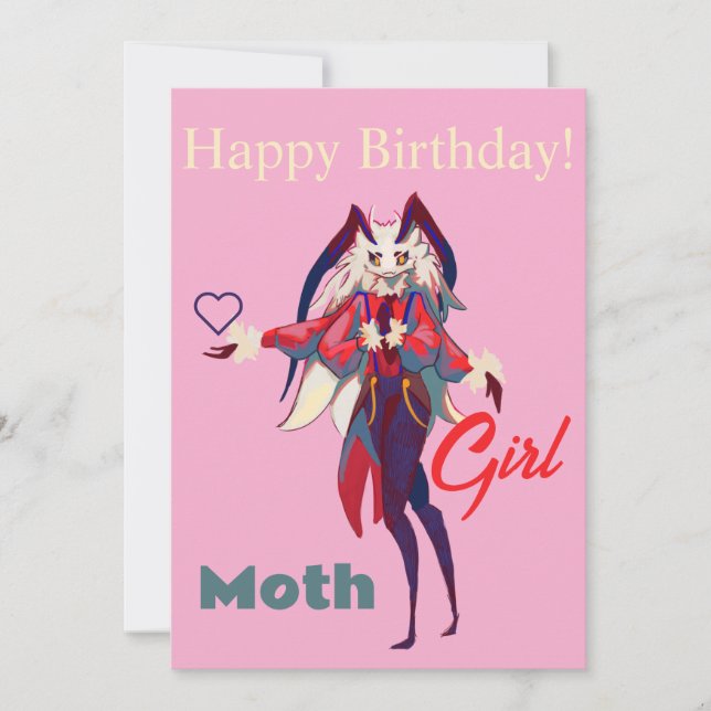 Moth girl anime einladung (Vorderseite)