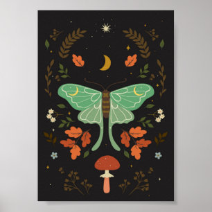 Moth im boho Stil. Poster