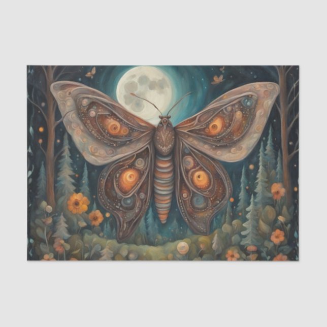 Moth in the Moonlight Decoupage Tissue Paper Seidenpapier (Vorderseite)