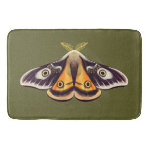 Moth Insect Art Goblincore Saturnia Witchy Green Badematte