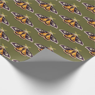 Moth Insect Art Goblincore Saturnia Witchy Green Geschenkpapier