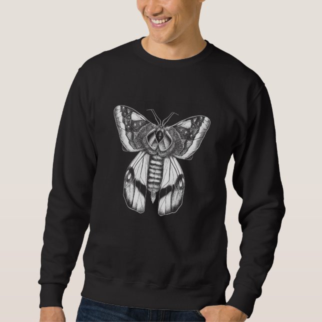Moth Insect Magical Esoteric Line Illustration 1 Sweatshirt (Vorderseite)