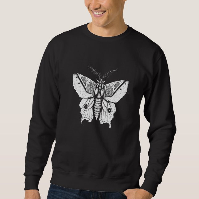 Moth Insect Magical Esoteric Line Illustration  5 Sweatshirt (Vorderseite)