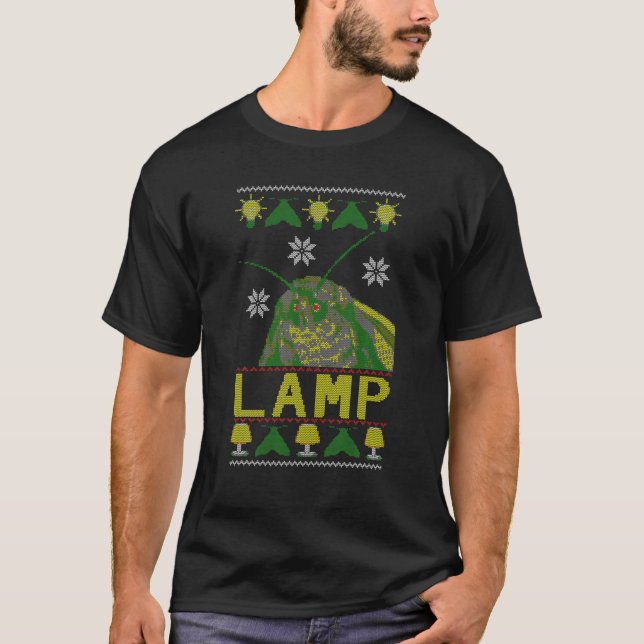 Moth Meme Lamp Ugly Christmas Sweater T-Shirt (Vorderseite)