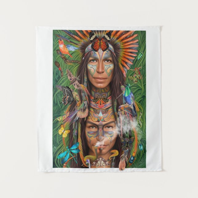 Moth Men Shamen Wandteppich (Vorderseite)