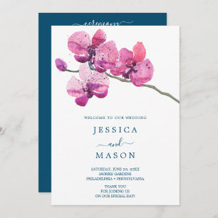 Moth Orchid Wedding Program Einladung