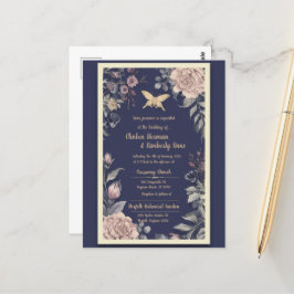 Moth, Rose & Thistle Wedding Postcard II Postkarte