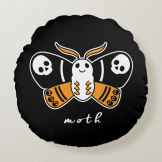 Moth Round Halloween Kissen