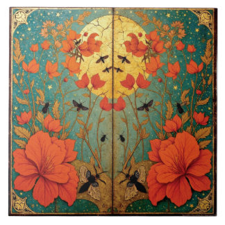 Moth Sanctuary Under the Moonlit Sky Fliese