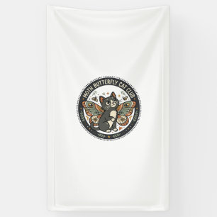 Moth Schmetterling Katze POD Vektor Kunst - Moth S Banner