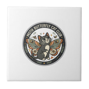 Moth Schmetterling Katze POD Vektor Kunst - Moth S Fliese